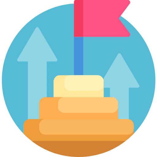 Growth Illustration Illustration of a flag on top of a 3-tier square.